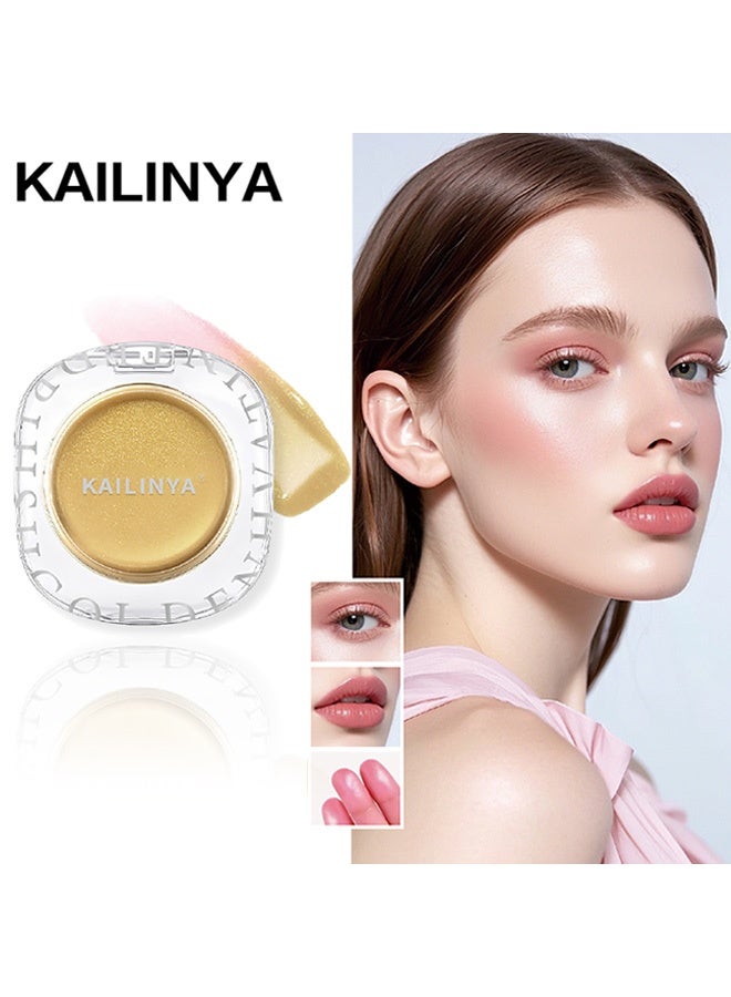 KAILINYA Temperature-adjustable lip and cheek dual-purpose cream, long-lasting eye shadow, shimmering lipstick, contouring, highlighting, color-changing blush, 6g - Image 1